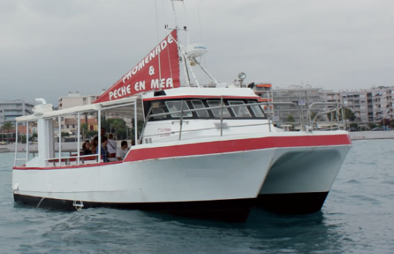 balade en bateau grande capacité départ Saint lurent du var cros de cagne et Nice